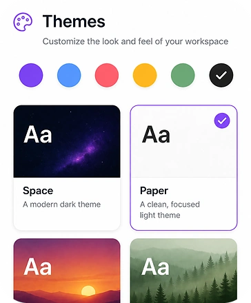 Workspace themes